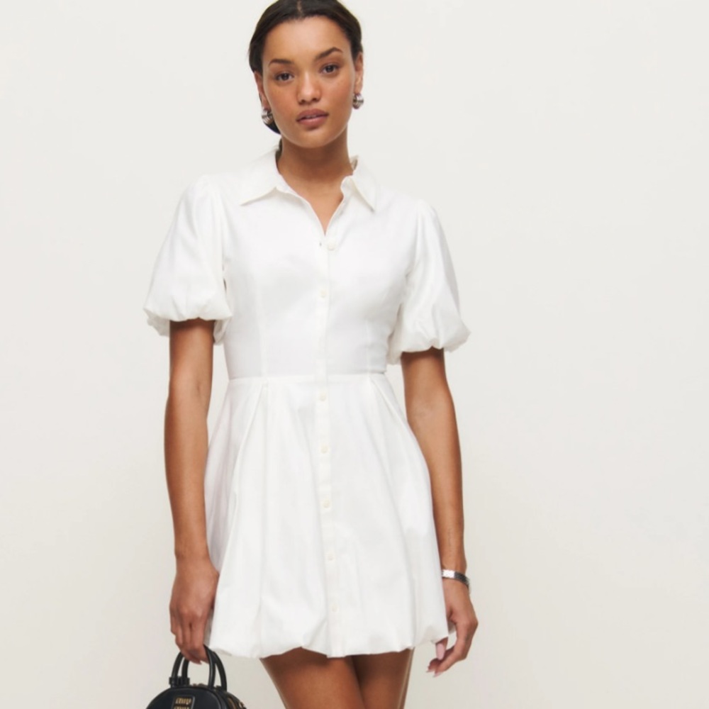 Mine White Casual Button Down Shirt dress 1XL - Picture 1 of 8